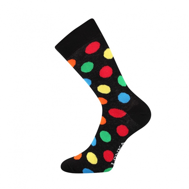 Černé pánské ponožky s puntíky WOODOO