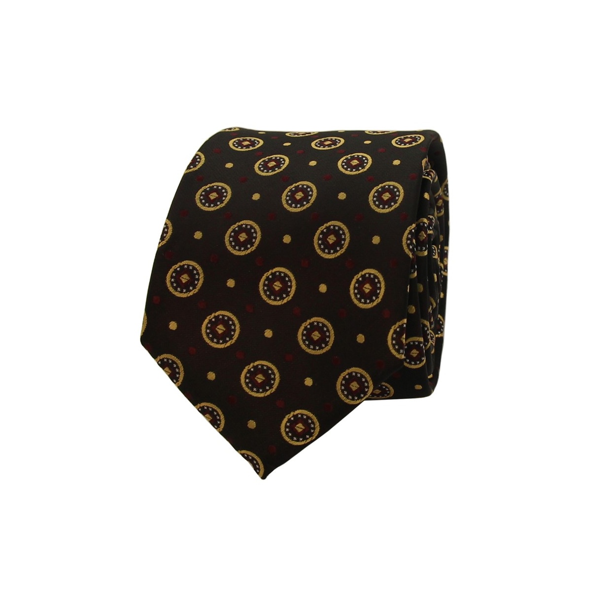 Fialovo černá pánská kravata se zlatými aplikacemi