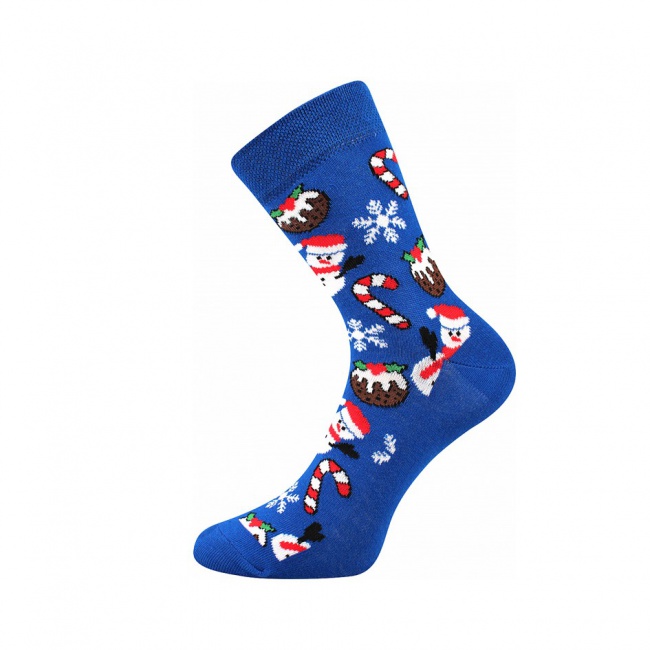 Vánoční modré pánské ponožky SNĚHULÁCI
