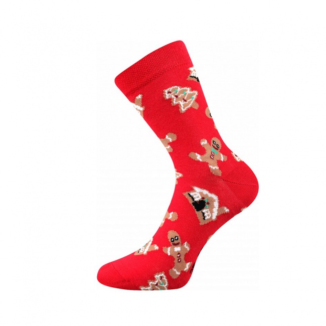 Vánoční červené pánské ponožky PERNÍČCI