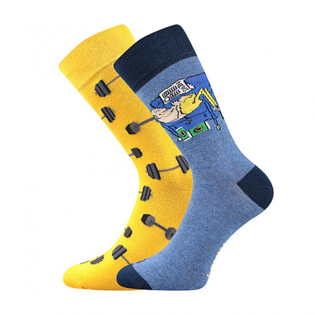 Žluto modré pánské ponožky GAUČOVÝ POVALEČ