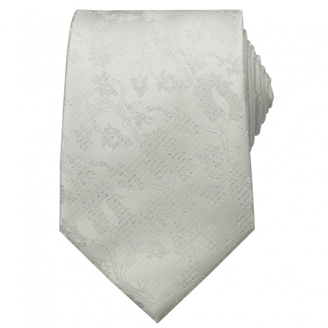 Bílá kravata s kapesníčkem 