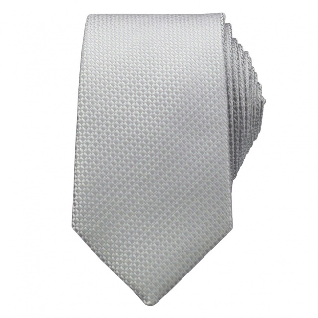 Světlounce šedá pánská kravata s jemným vzorem