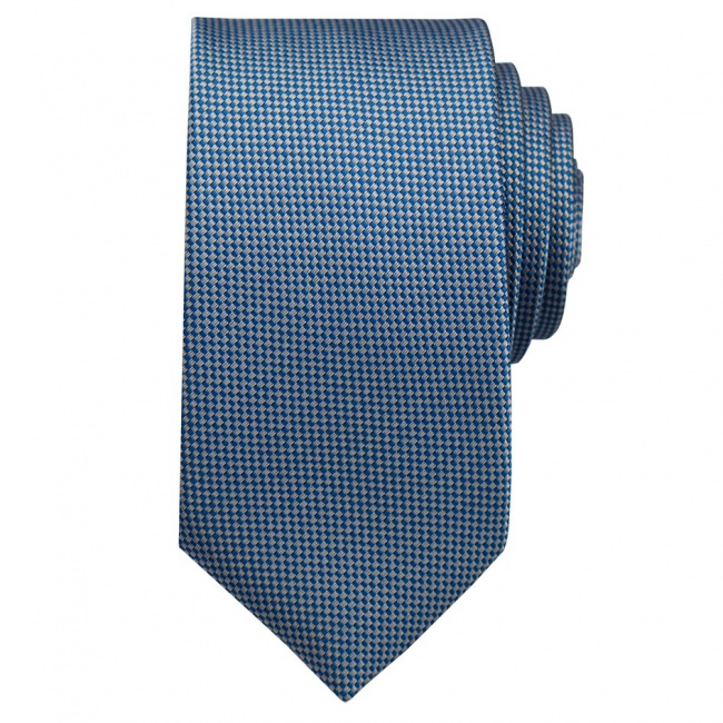Modro bílá pánská kravata s čtverečky