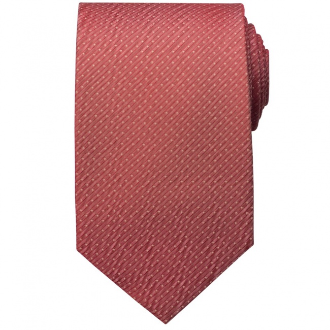 Cihlová pánská kravata s puntíky