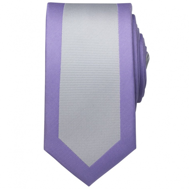 Světle šedo fialová pánská kravata