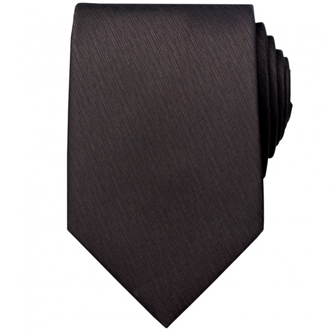 Černo hnědá pánská kravata čerchovaná