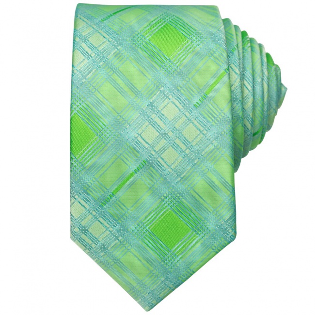 Zelená pánská kravata károvaná
