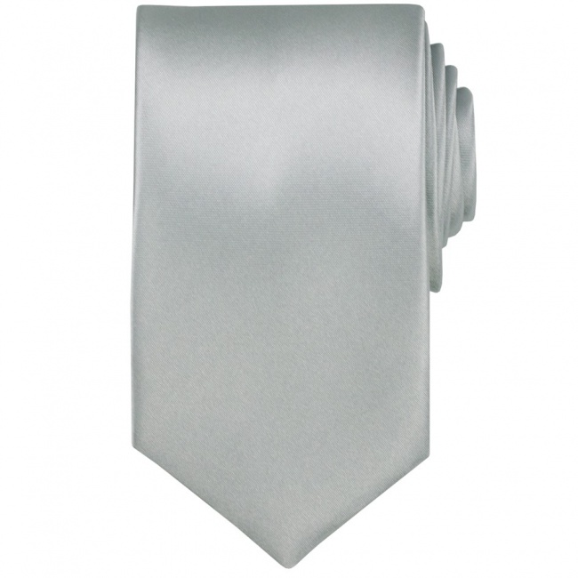Stříbrná pánská kravata lesklá