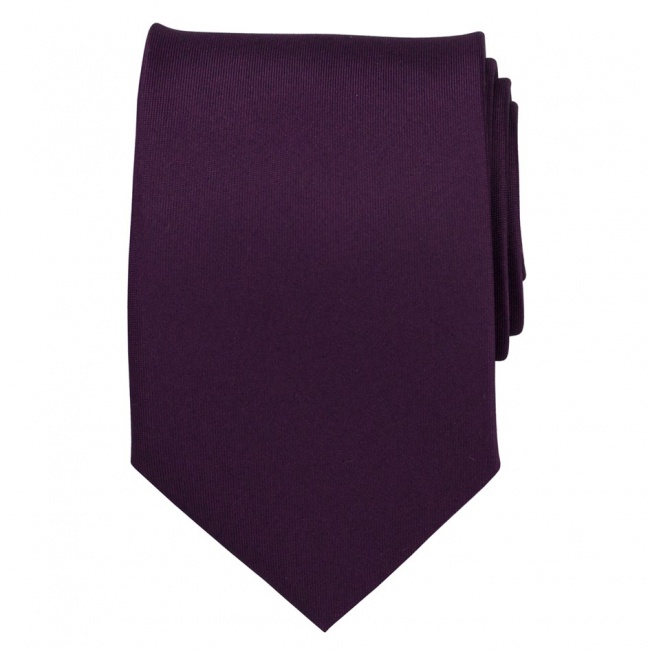 Tmavě fialová pánská kravata matná