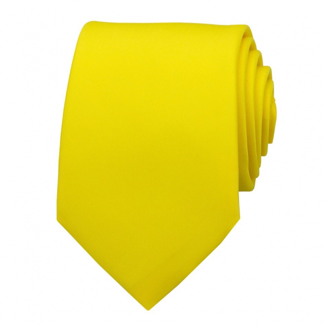 Kanárkově žlutá pánská kravata matná