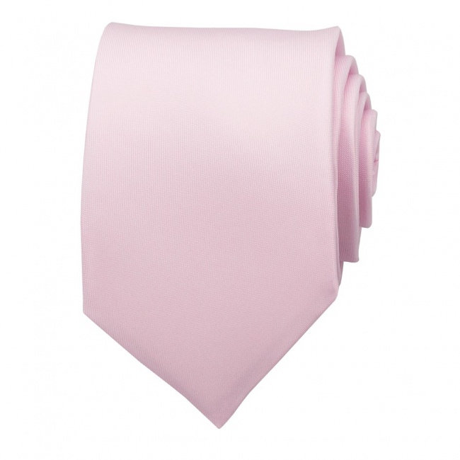Světle růžová pánská kravata matná
