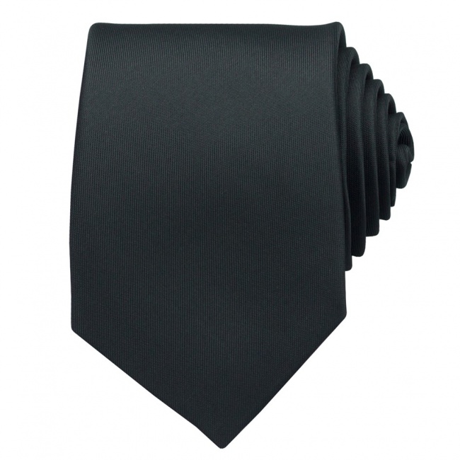 Tmavě šedá pánská kravata matná