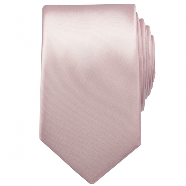 Světle růžová pánská kravata lesklá