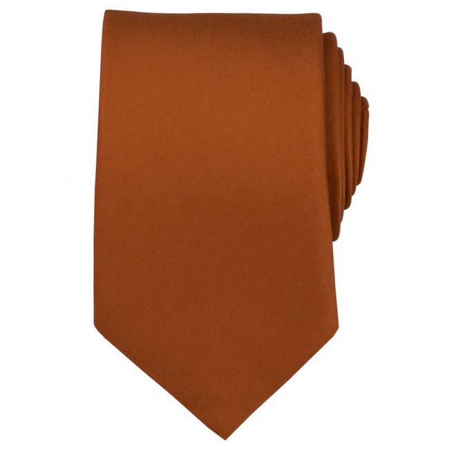 Cihlová pánská kravata matná