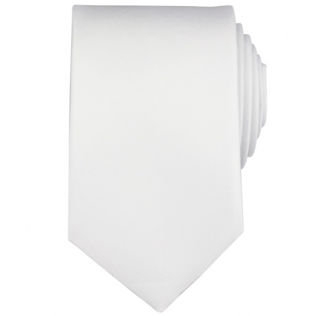Bílá pánská kravata matná