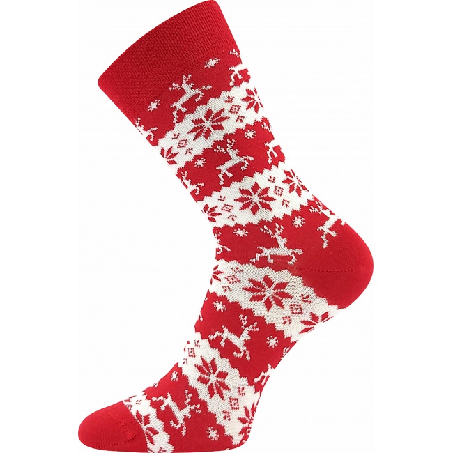 Vánoční červené ponožky v baňce