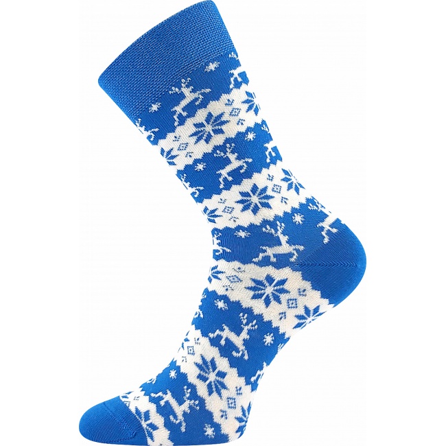 Vánoční modré ponožky v baňce