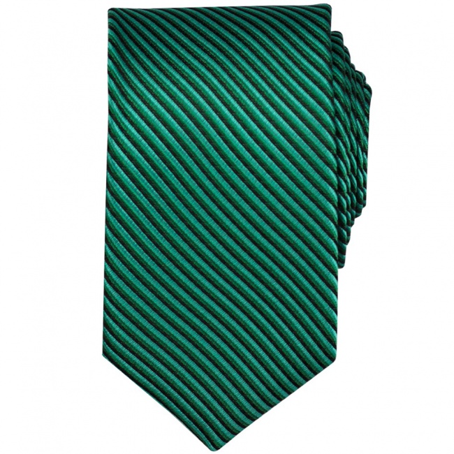 Zeleno černá pánská kravata s proužky