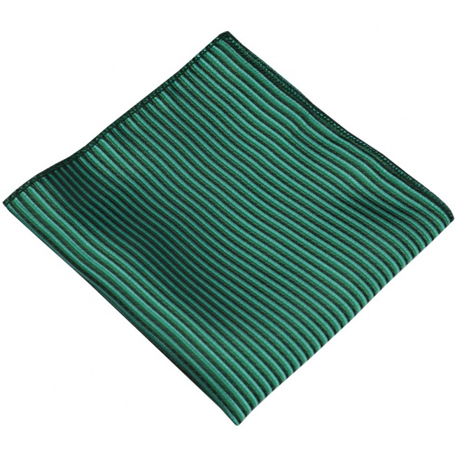 Zeleno černý pánský kapesníček do saka s proužky