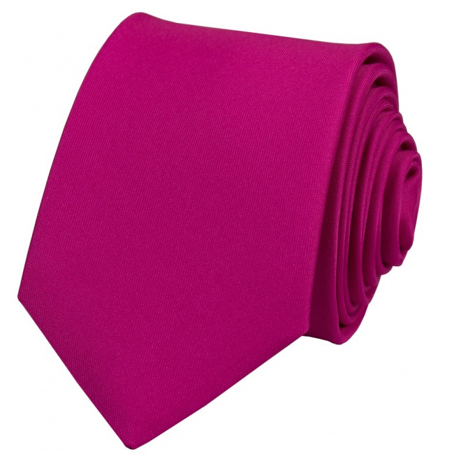 Karmínově růžová pánská kravata matná