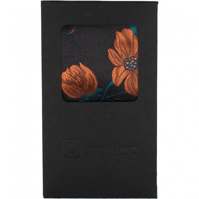 Černo cihlový pánský kapesníček do saka s květy