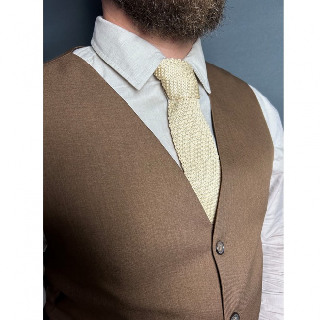 Béžová pletená kravata