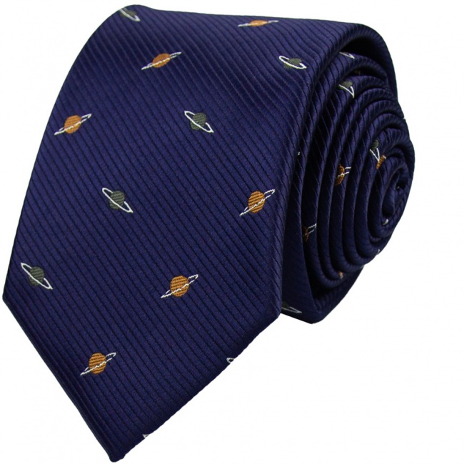 Tmavě modrá pánská kravata PLANETY