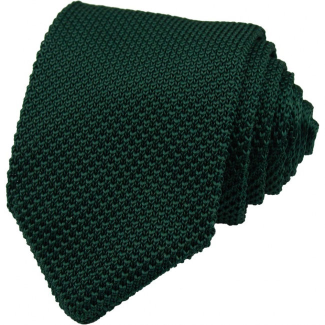 Smaragdově zelená pletená kravata 
