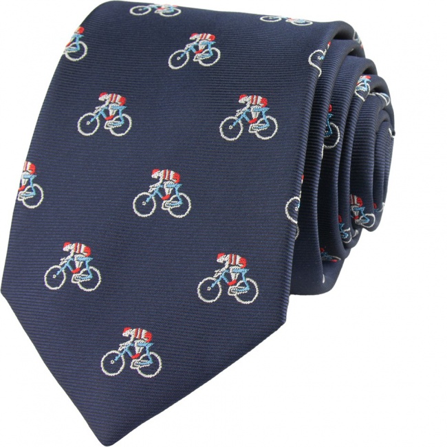 Tmavě modrá pánská kravata Cyklisté