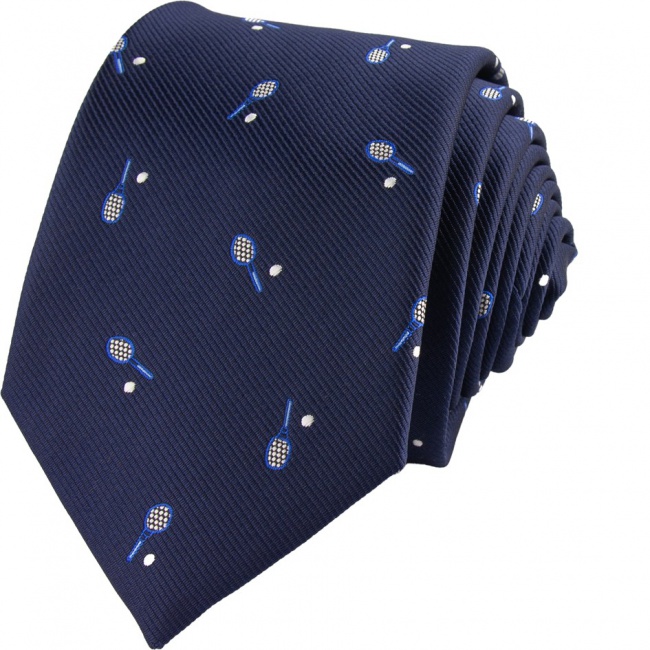 Tmavě modrá pánská kravata Tenis