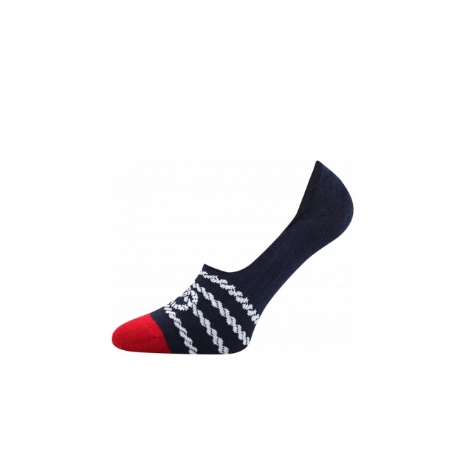 Tmavě modro červené pánské nízké ponožky PROVAZ