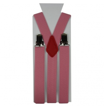 Moderní růžové pánské šle ve tvaru Y o délce 110 cm.