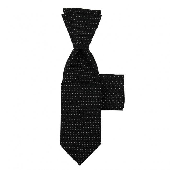 Černá svatební kravata s kapesníčkem - Regata
