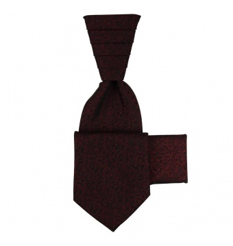 Vínově červená svatební kravata s kapesníčkem - Regata