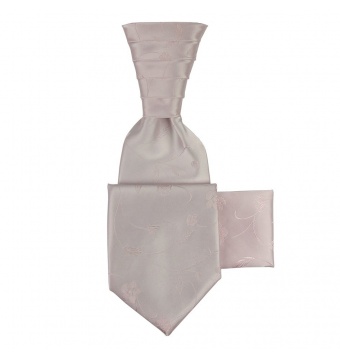 Jemně růžová svatební kravata s kapesníčkem - Regata