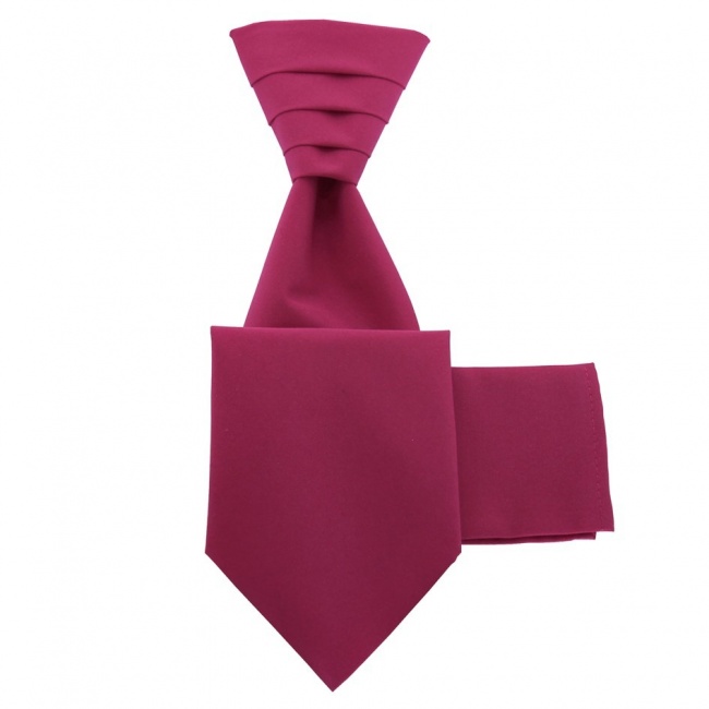 Cyklamově růžová svatební kravata s kapesníčkem - Regata