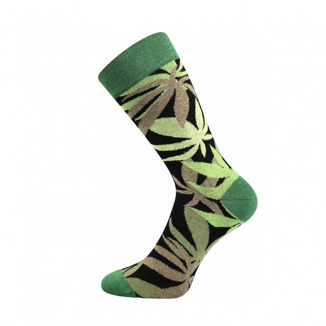 Černo zelené pánské ponožky KONOPÍ