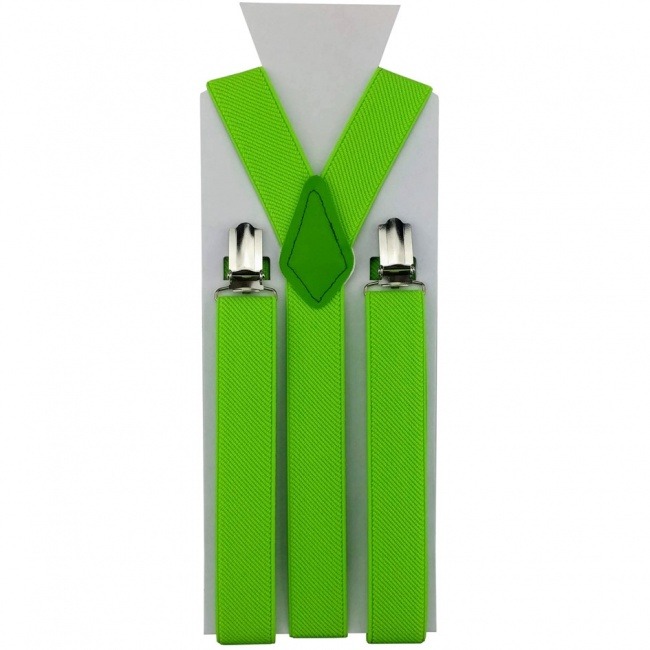 Neonové zelené pánské šle - kšandy (2)
