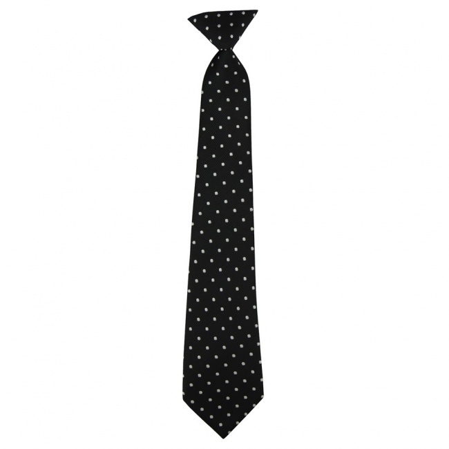 Černá dětská kravata s bílými puntíky